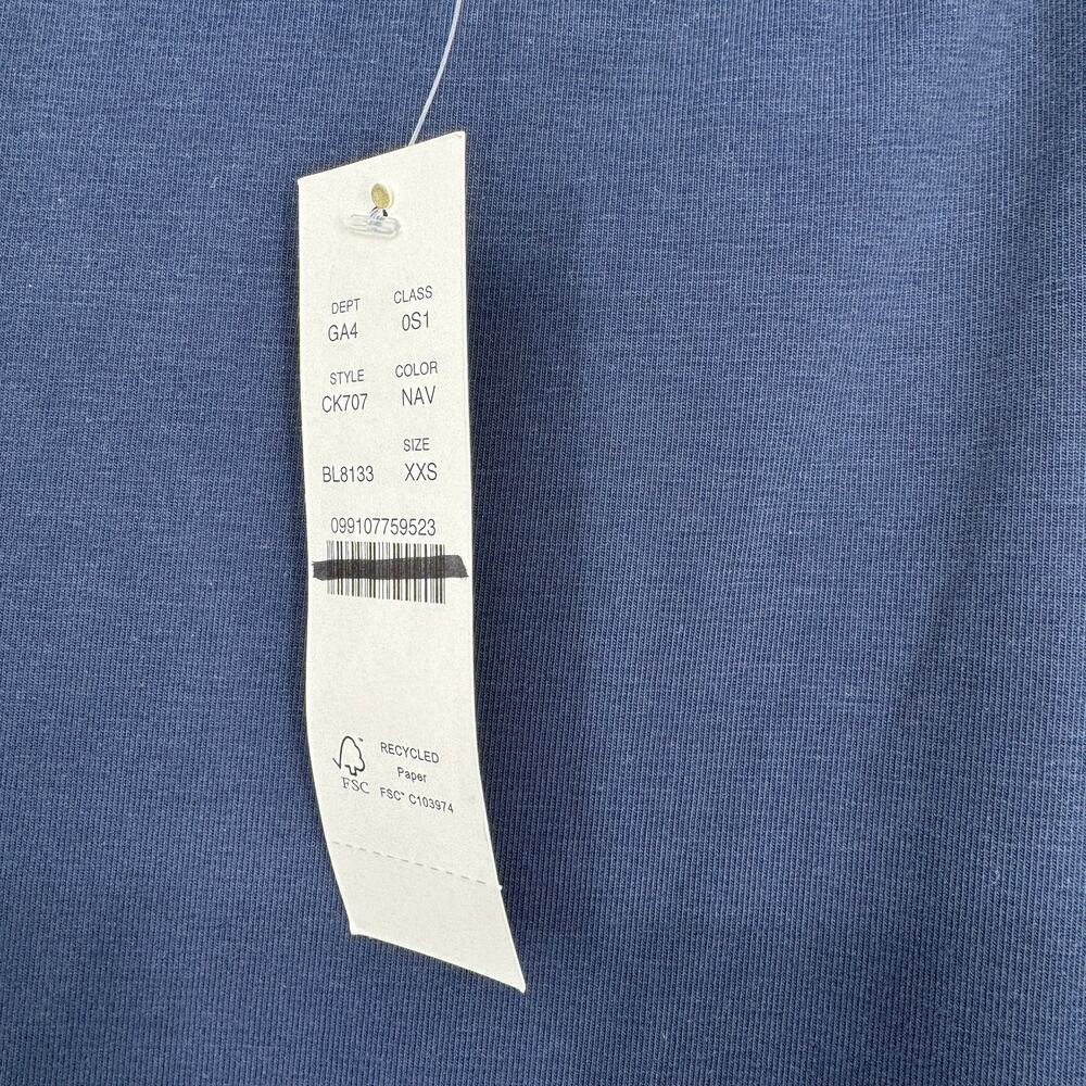 J. Crew Pintuck Mixy Dress in Navy Size XXS NWT Modern Minimalist Quiet Luxury - Picture 6 of 6